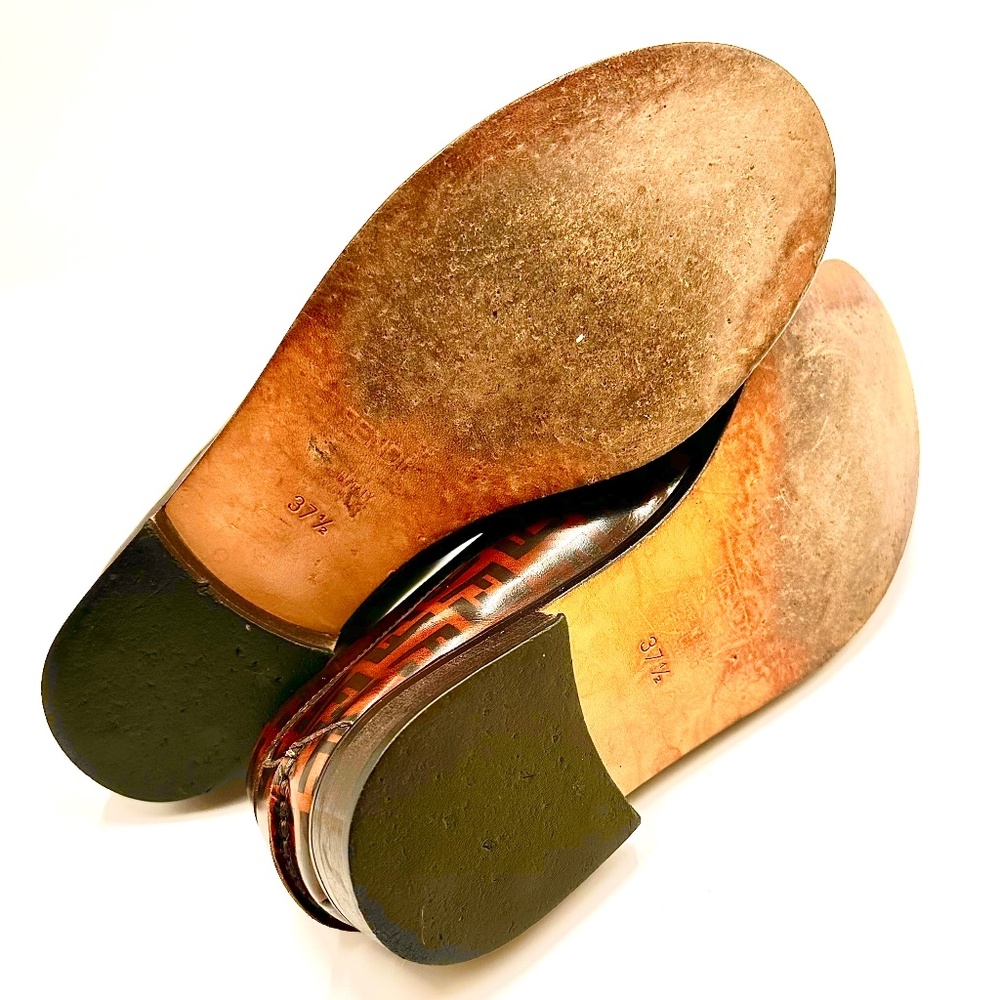 Fendi Monogram Vintage Penny Loafer SZ 37.5 - Picture 13 of 16